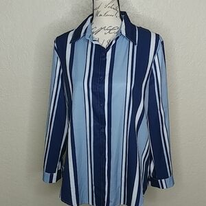 Zeyubird Striped Button Front Shirt Size L
